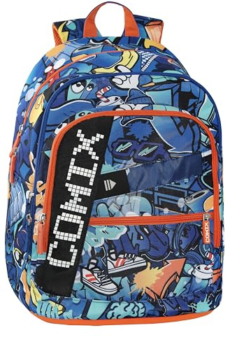 COMIX Ultra Bright - Zaino Scuola Pannello Scrittura Led Personalizzabile, 3 Ampi Scomparti, Tasca Frontale, Schienale e Fondo Termoformati, Spallacci Imbottiti e Regolabili, 32x43Hx23 cm, 31 L