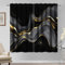 Kzzfqxb 140×229cm Vorhänge, Schwarzer Himmel Schwarz Goldenes Weites Universum Goldene Fluss Marmorvorhänge für Wohnzimmer Dekoration, 2 Paneele Edle Elegante Gardinen, Moderne Kunst