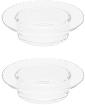 JIHUOO 2 Stück Ersatzglas Wachswärmer Schüssel Runde Aromatherapie Ölbrenner Tablett Lampe Wachs Wärmer Platte Wachs Schmelztablett Kerze Heizschale für Duftwachs Aroma Therapie Lampe