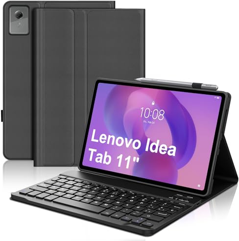 Funda Teclado for Lenovo Idea Tab 11 Pulgadas 2025(TB336FU/TB336ZU)/M11 | Case Keyboard Bluetooth Magnético Recargable, QWERTY Español Ñ, Capa Desmontable con portalápices, Negro