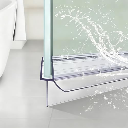 Shower Screen Door Bottom Seal Strip, for 4-6mm Glass, Cover up to 20mm Gap