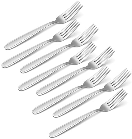 Oneida H001008A Jordan Everyday Flatware Dinner Forks, Set of 8 18/0 Stainless Steel, Silverware Set