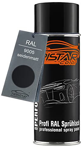 TRISTARcolor RAL 9005 Tiefschwarz Bombe de peinture 400 ml mat satiné séchage rapide