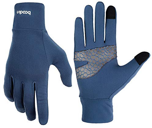 Leichte Sporthandschuhe Laufhandschuhe Running Handschuhe Slim mit Touchscreen-Funktion und Anti-Rutsch Funktion - Blau - L/XL