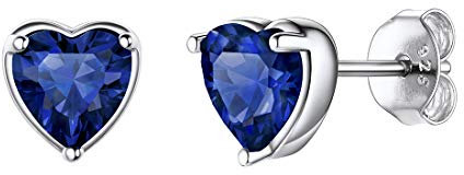 ChicSilver 925 Charm September Birthstone Ohrstecker Simulierter Saphir Blau Stein Schmuck Für Mädchen Mama