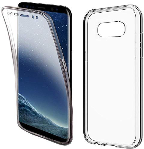 COPHONE® kompatibel Samsung Galaxy S8 Hülle Silikon 360 Grad transparent. Total transparent, weiche Vorderseite + harte Rückseite. Stoßfeste 360-Grad-Touch-Handyhülle für Galaxy S8