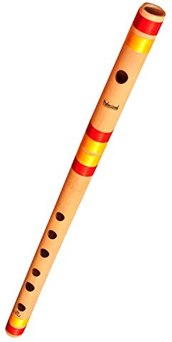 Arts Of India Flutes G Scale Natural Bamboo Flute/Bansuri,(17 inches, Medium)