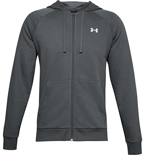 Under Armour Men UA Rival Cotton FZ Hoodie, Sporty running hoodie, breathable and lightweight hooded jumper with loose fit for men