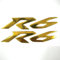 Gold 3D Logo Emblem Aufkleber Polish Gloss Raise Up für Yamaha YZF R6