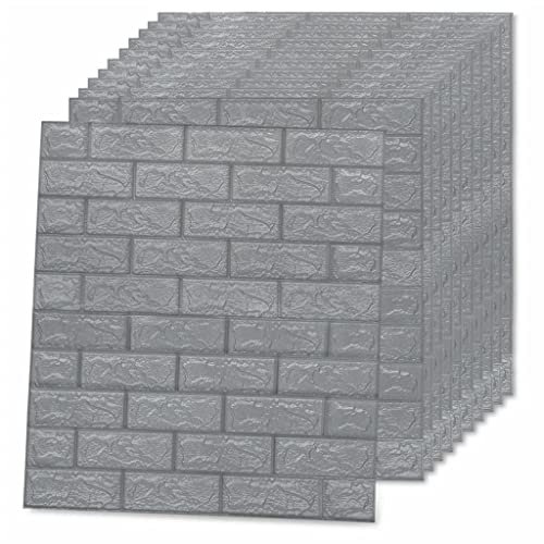 vidaXL 10x 3D Tapete Ziegelstein Selbstklebend Wandpaneele Wandaufkleber Wandtattoo Paneele Wanddeko Wandverblender Wandverkleidung Anthrazit
