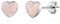 Philip Jones Rose Quartz Heart Stud Earrings