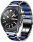DEALELE Cinturino compatibile con Samsung Galaxy Watch 46 mm / Galaxy Watch 3 45 mm, 22 mm Cinturino di ricambio in acciaio inossidabile per Huawei Watch 4/4 Pro / 3/3 Pro / GT4 / GT3 46 mm, nero-blu
