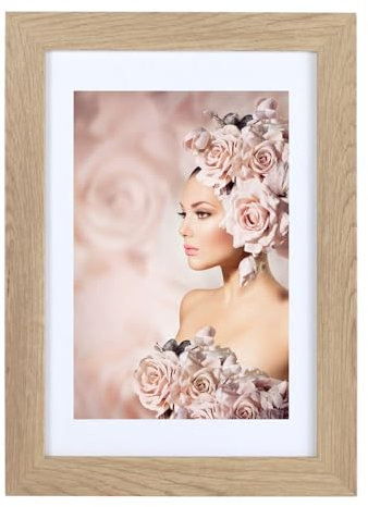 IDEAL TREND Bilderrahmen Holz Rahmen Plexi Acryl Collage Wanddeko Poster quadratisch S215: Farbe: Natur | Format: 21x29,7 A4
