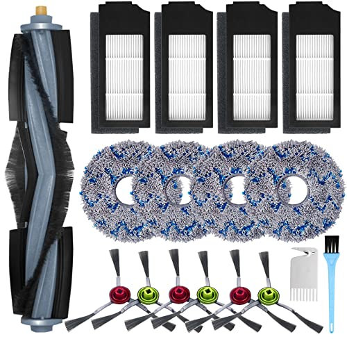 AiLomey Accessoires pour Ecovacs Deebot X1 Omni / X1 e Omni / X1 Turbo Aspirateur, 1 Brosse principale, 6 Brosses Latérales, 4 Serpillière, 4 Filtres, 2 Brosse de Nettoyage