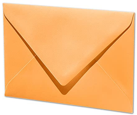 ARTOZ 75x Briefumschläge DIN B6 Mango (Orange) - 12,5 x 17,8 cm - Nassklebung - gerippte Kuverts ohne Fenster - Serie Artoz 1001