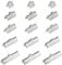 sourcing map 100Pcs Ribbon Crimp Clamp Ends, 8/10/13/20/25mm Bookmark Pinch Cord End Clasps for DIY Craft Making, Silver Tone (5 Sizes In1Set)