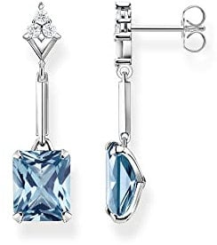 Thomas Sabo Damen Ohrringe aus Sterling-Silber mit Zirkonia-Steinen in Blau und Weiß, H2177-059-1