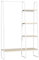 HOMCOM Portant à vêtements penderie portemanteau style industriel avec 4 étagères et 1 tringle en acier et bois dim. 101L x 39l x 160H cm naturel et blanc