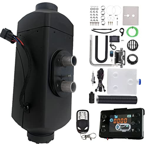 Air Dieselheizung, Faxron 12V 2KW Diesel-Nachtparkheizung mit LCD-Schalter, Fernbedienung und Schalldämpfer, 10L Tank für Autos, LKW, Wohnmobil, Boote, Innengebrauch und andere Fahrzeuge