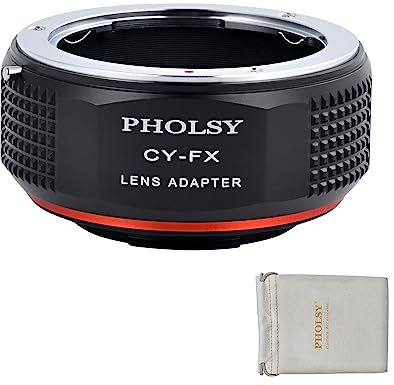 PHOLSY Anello Adattatore Compatibile con Obiettivi Contax/Yashica CY Mount su Fujifilm X Mount Corpo Fotocamera per X-H2S, X-Pro3, X-T5, X-T4, X-T3, X-S20, X-S10, X-T30II, X-E4 etc. CY-FX