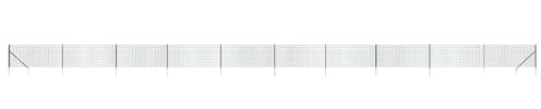 vidaXL Maschendrahtzaun mit Bodenhülsen Grün 0,8x25 m