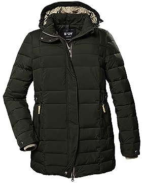 STOY Damen Steppjacke mit abzippbarer Kapuze - Große Größen STW 6 WMN QLTD JCKT, dunkeloliv, 50, 39791-000