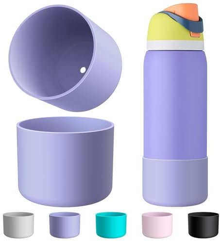 Comheral 2 bottiglie d'acqua in silicone per Owala da 907,2 g, con fondo protettivo antiscivolo, per bottiglie FreeSip, Twist e Flip in acciaio inox, lavabili in lavastoviglie e senza BPA (viola)