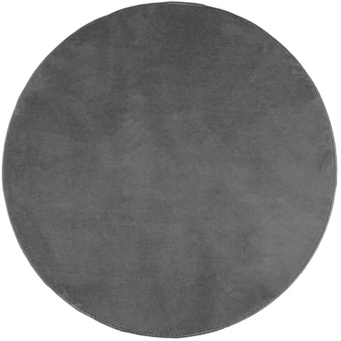 vidaXL Teppich, Wohnzimmerteppich Kurzflor Modern, Bodenteppich Flauschig Weich, Pflegeleicht Teppich für Wohnzimmer Schlafzimmer, Anthrazit Ø 200cm