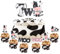 Cow 2nd Birthday Cake Topper - Barnyard Cake Decorations, Bauernhof Tier Cupcake Toppers für zwei Jahre alte Jungen Mädchen Geburtstag Party Supplies 25Pcs mit Muh und Milch Kuh Zeichen