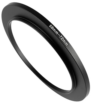 WIIYE 58 mm auf 72 mm Step-Up-Ring-Adapter, 58 mm auf 72 mm Step-Up-Filterring, für alle Marken UV ND CPL Metall Step-Up Ring Adapter Filter (58 mm auf 72 mm)