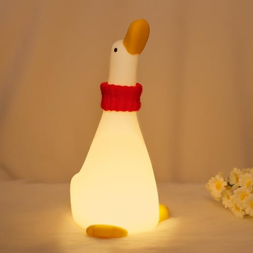 CooPark Entenlampe, Niedliche Tier Nachtlicht mit Weichem Silikon, Dimmbarer Timer Wiederaufladbar, Geschenk für Kinder Jungen Mädchen Geburtstag und Weihnachten, Ideal fürs Kinderzimmer