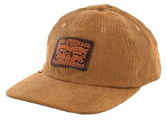 Levi's Relaxed Heritage Dad Hat Damen/Herren – Strapback Baseball aus Baumwolle, Metallschnalle, mit Visier für Herbst-Winter – Einheitsgröße Beige