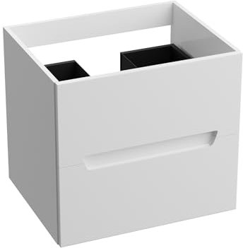 lavita Waschbeckenunterschrank Badezimmerschrank Kansas 600 Weißer Glanz Hängeschrank Badschrank Waschtischschrank Schrank 60cm Breit Badezimmermöbel Lackierte Platte 47x60,5x54,2 cm Montierte Möbel