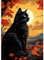 MEIYUDA Diamond Painting Erwachsene Diamant Bilder Schwarze Katze, 5D DIY Diamant Painting Bilder Diamond Painting Set, Bastelset Erwachsene Kinder Malerei Stickerei für Home Wand Décor 30x40cm