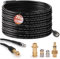 Tuyau de nettoyage de canalisations de 20 m, avec adaptateur M22/Lavor - Buses rigides et rotatives - 240 bar à 60 °C - Convient pour nettoyeur haute pression Kränzle Kärcher K2-K7 et Lavor