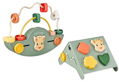 Sophie la Girafe - Coffret Éducatif 2-en-1 : Boulier Balancier et Boîte à Formes - Jeux de Motricité Fine pour Bébé
