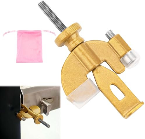 Black Portable Door Lock for Travel - Additional Safety and Privacy Security Lock for Home, Apartment, Hotel, Motel, Schools, Dormitories (Gold 1)