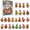 2024 Weihnachten Adventskalender Huhn Ornamente, 24 Tage Weihnachten Countdown Kalender Huhn Anhänger mit Nikolausmützen, 2D Flach Acryl Weihnachtsbaum Huhn Ornamente Urlaub Party Dekor