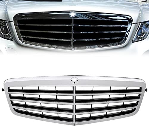 BEFZIMYL Auto Paraurti Anteriore Griglia Griglia Superiore Argento Cromato per Mercedes per B&Enz W212 Classe E E200 E260L E280L E300L E320L 2009-2013