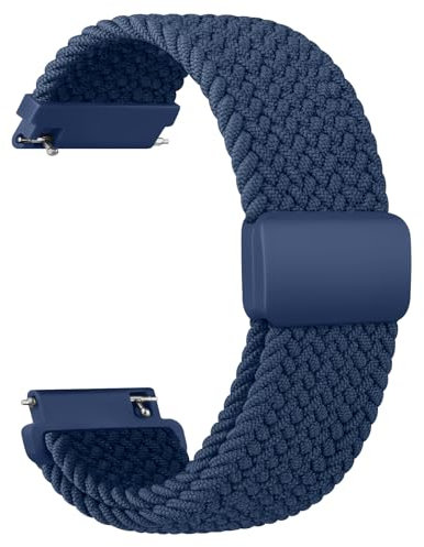 Wanme Bracelet pour Amazfit GTR 3 / GTR 3 Pro, 22mm Réglable Bracelet en nylon tissé avec fermeture magnétique pour Amazfit GTR 4 / Stratos 3 / Stratos 2 / Stratos, Bleu marine