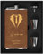 Best Man Hip Flask 12 oz, Groomsmen Hip Flask Personalised, 304 Steel Stainless Custom Flask for Best Man Gifts, Large Engraved Flask for Wedding Groomsmen Gifts (Brown-Design 1)