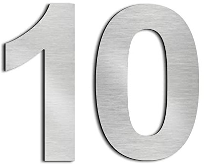 nanlyiau 2pc 3in Mailbox Numbers House Number Door number Stainless Steel House Numbers Adhesive number Made of solid 304 Stainless Steel silvery(3in number 10)