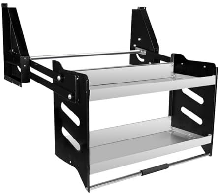 2-lagig ausziehbarer Schrank Organizer, Küchengeräte Aufbewahrungslösung, Pull-Down-Regale, platzsparend, Lager 30 kg, leichter Zugang Oberschrank Lagerung
