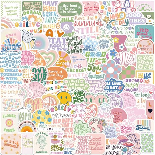 Tivleed Stickers, Kindle Stickers, Stickers for Adults - 100pcs Book Lover & Motivational Vinyl Decals for E-Reader, Laptop, Phone, Pastel Aesthetic Quote Stickers for Readers, Girls, Teens.