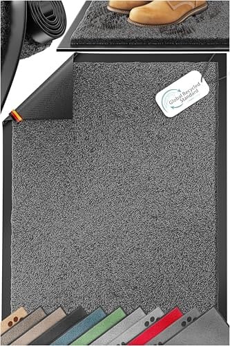 KESSER Schmutzfangmatte, Profi Fußmatte in vielen Größen, Türmatte, Teppich, Fußabtreter & Fußabstreifer, rutschfest, wetterfest, maschinenwaschbar, Haustür & Wohnungseingang,Anthrazit 80x120cm