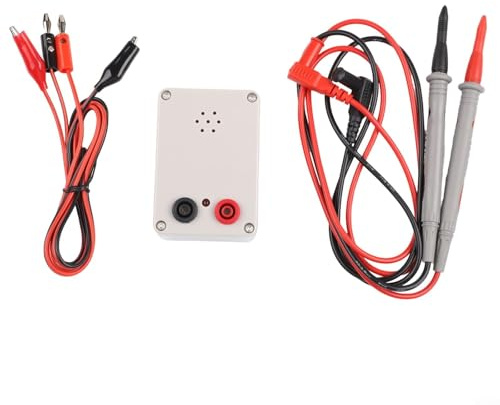 VRTYVEYBB V Durchgangsprüfer mit Summer und LED-Anzeige, 100 dB akustische Warnung, ABS-Gehäuse, 93x55x30mm, für Kabel, PCB-Leiterplatten, Schalter, elektrische Verbindungen, Weiß(D)