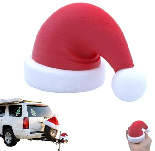 YOZO Kappe Anhängerkupplung,Abdeckung Anhängerkupplung Lustig,anhängerkupplung Abdeckung Weihnachtsmütze,Santa Hat Trailer Hitch Ball Cover,anhängerkupplung Abdeckung Weihnachtsmütze