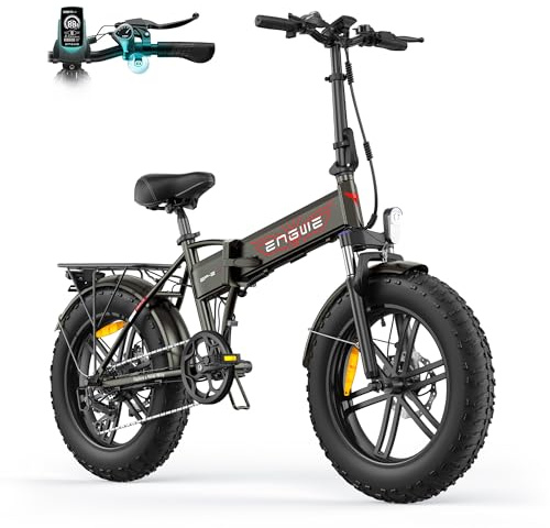 ENGWE E Bike Klapprad, 48V 13Ah Removable Akku bis 120km，20×4.0 Zoll Fette Reifen, 7-Speed E-Bike für Jedes Terrain (Braun)