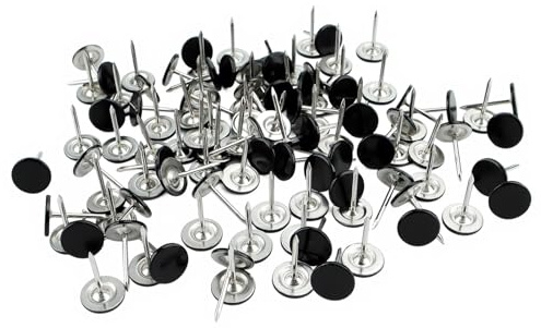150 unidades de chinchetas negras, agujas para tablón de anuncios, clavos decorativos, clavos decorativos con cabeza grande, color negro, para la pared, tablones de anuncios, hogar, oficina