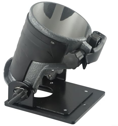 Oberfräsen-Neigungsbasis für Holzbearbeitung, 65 mm Laminat-Trimmer-Aufsatz mit verstellbarem Winkel -30 ° bis +45 °, Basis aus Aluminiumlegierung, kompatibel mit Makita RT0700C und